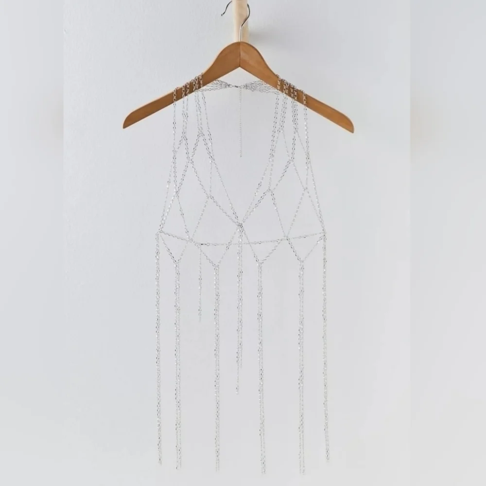 NWT Free People Breakaway Body Chain Silver